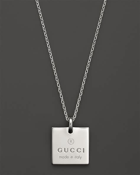 gucci silver necklace square|Gucci silver bar necklace.